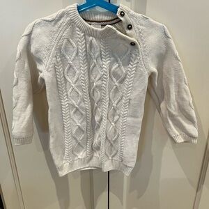 H&M 12-18m Cream Cable Knit Sweater with Button Detail